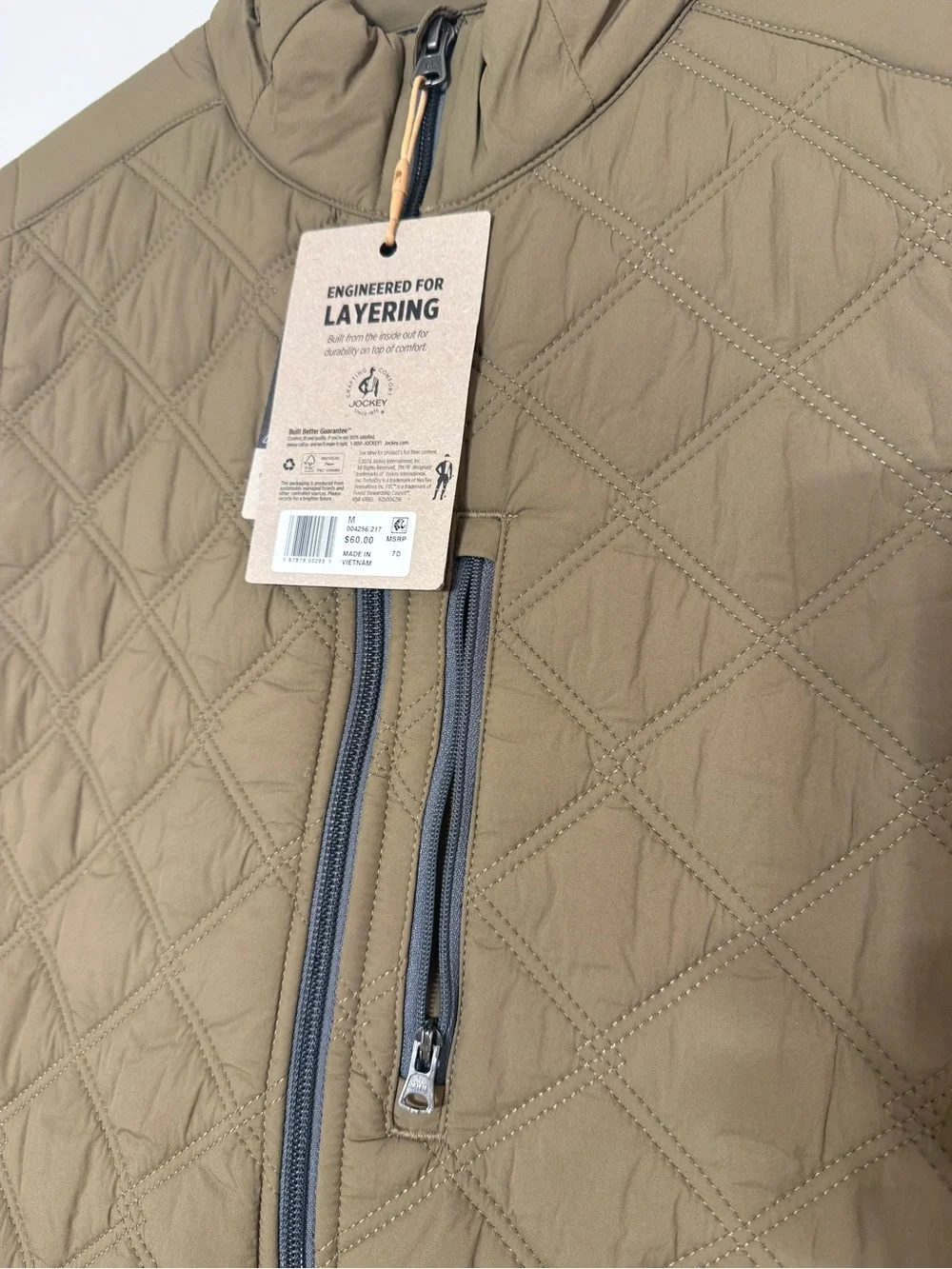 Jockey Olive Quilted Men's Vest